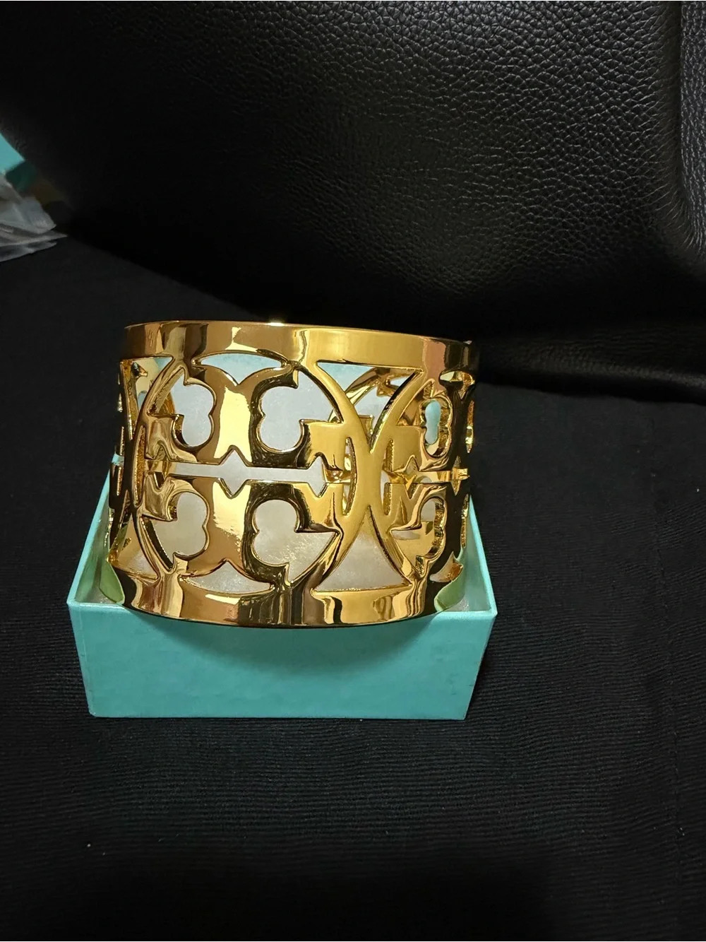 Tory Burch Gold Openwork Cuff Bracelet